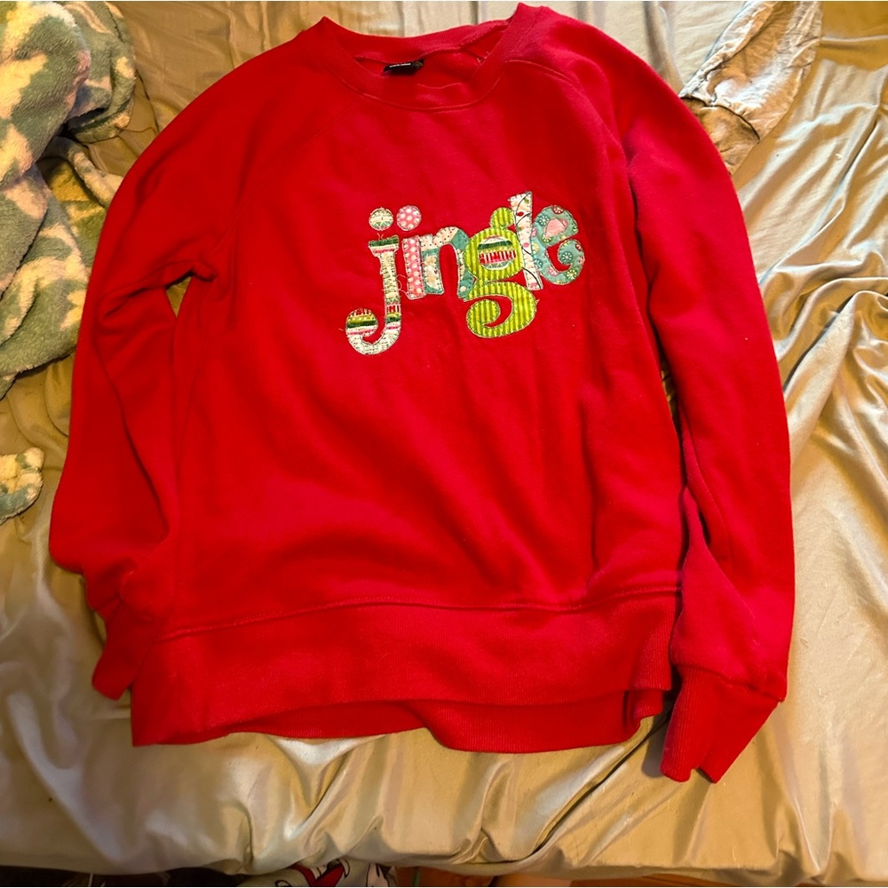 homeade chistmas “jingle” red crew neck